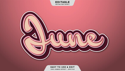 Poster - june editable text effect with modern and simple style