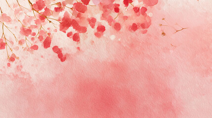 Poster - Watercolor painting of pink cherry blossoms floral background for spring season art and design projects
