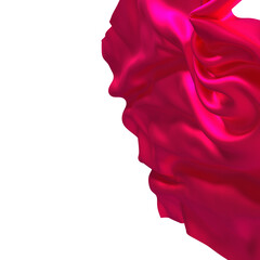 Aufkleber - A wave of vibrant pink fabric flowing and swirling