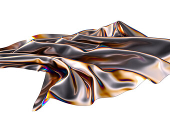 Aufkleber - Abstract iridescent folds with a metallic sheen