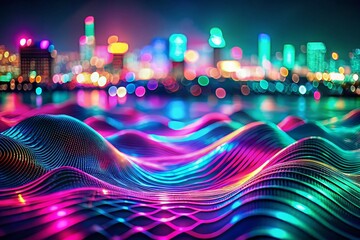 Fototapete - Abstract Wavy Pattern Double Exposure Stock Photo - Digital Art Background