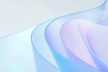 Canvas Print - Flowing Gradient Transparent Multilayer Glass – 3D Rendering of Elegant Abstract Background Design


