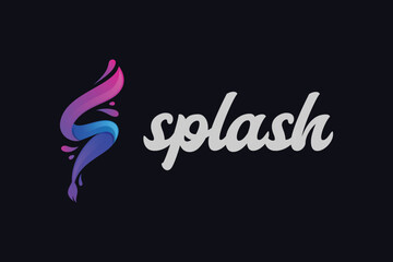 Aufkleber - Abstract letter s splash with brush brand logo identity for creative draw colorful logo template