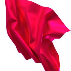Aufkleber - A wave of vibrant pink fabric flowing and swirling