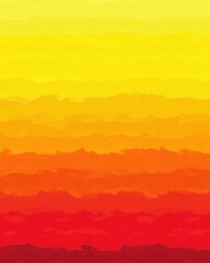 Poster - Abstract fiery landscape with warm colors blending from yellow to orange and red in a textured style