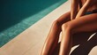 © Kenny - Tanned legs of young adult by poolside in sunlight