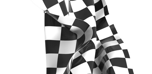 Poster - The checkered flag waves signifying victory and the thrill of the finish line