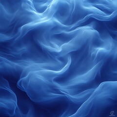 Poster - fluid, flowing, vibrant blue abstract forms