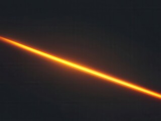Poster - Luminous orange line on dark surface creating a modern abstract design with a subtle texture and a diagonal composition