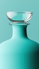 Poster - Light Blue Frosted Glass Bottle with Clear Stopper