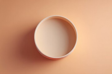 Poster - minimalistic top-down view of round empty podium on clean solid-color background