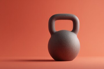 Aufkleber - single kettlebell lies on smooth solid color background embodying essence of crossfit strength and resilience