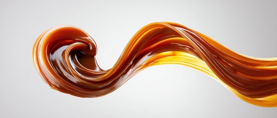 Poster - delicious caramel swirl on a clean background for food photography and dessert design projects offer