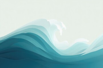 Poster - illustration of stylized ocean wave in minimalist design