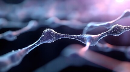 Poster - Abstract Neural Network Connections Glowing in Dark Background