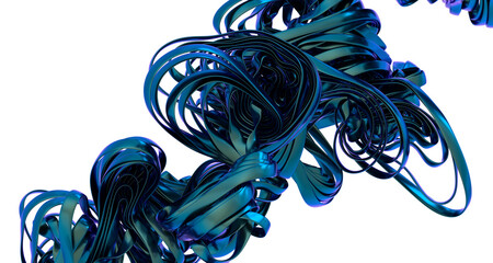 Poster - Abstract Metallic Blue Swirls