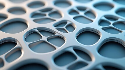Poster - Abstract 3D Network Structure with Blue and White Organic Texture