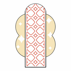 Poster - Stylized decorative design featuring red pattern on light background, evoking elegance and charm, on white background, commercial use