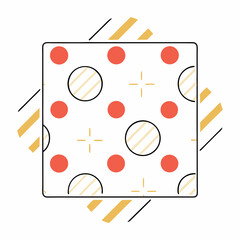 Poster - Playful pattern featuring red dots and circles on white background, creating cheerful and vibrant design, on white background, commercial use