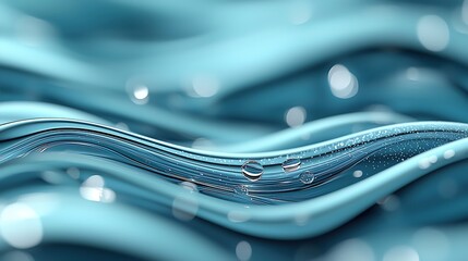 Poster - Abstract Digital Light Blue Glowing Waves Background