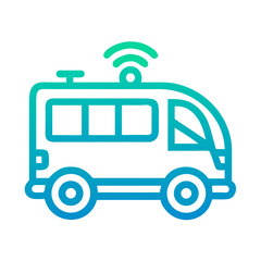Poster - Connected Smart Van Icon: Autonomous Vehicle, Internet of Things, Transportation