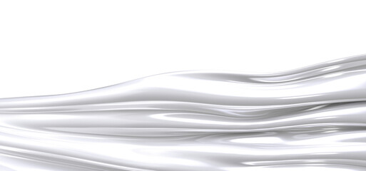 Aufkleber - A close-up of a white fabric, gently draped and flowing, creating an abstract and elegant design.