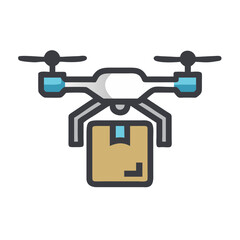 Poster - Drone Delivery Service: Modern Logistics and Express Package Transport Illustration