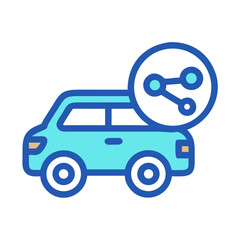Poster - Car Sharing Network Icon: Connected Vehicles and Transportation Technology