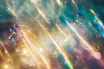Poster - Iridescent Light Streaks Abstract Background with Sparkling Bokeh and Dreamy Hues for Creative Projects