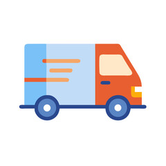 Poster - Cute Cartoon Delivery Van Illustration for Logistics and Transportation Design