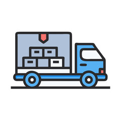 Poster - Delivery Truck Vector Illustration: Logistics, Transportation, and Shipping Concept