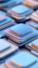 Poster - Layered Translucent Geometric Shapes in Blue Purple and Orange Gradient