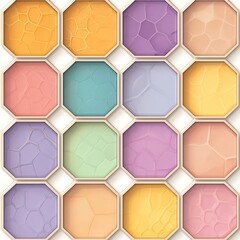 Poster - Pastel Hexagonal Geometric Pattern Background