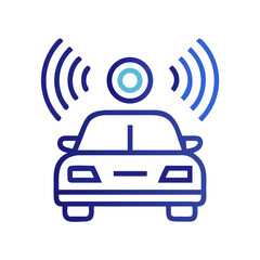 Poster - Autonomous Car Icon: Self-Driving Vehicle with Wireless Technology and Sensor