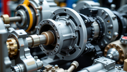 Poster - detailed view of mechanical assembly showcasing precision engineering and intricate components