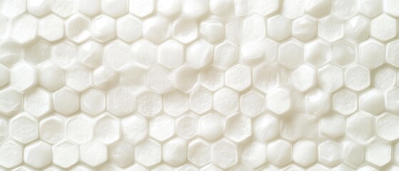 Poster - Abstract Honeycomb Pattern in Soft White Tones Seamless Geometric Design for Modern Backgrounds and Textures