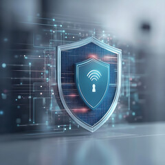 Poster - Cybersecurity measures protecting digital networks virtual space infographic high-tech environment close-up security awareness