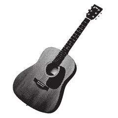 Poster - Acoustic guitar halftone grunge vector design element