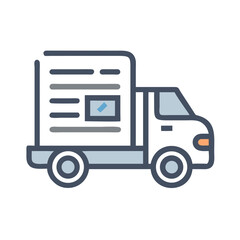 Poster - Delivery Truck Icon Vector Illustration: Shipping, Transportation, Logistics, and E-commerce
