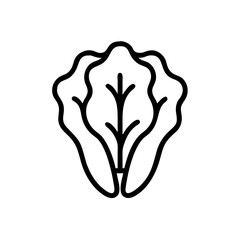 Poster - illustration of a simple black outline of a leafy green vegetable, possibly lettuce or cabbage, on w