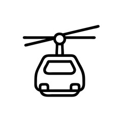 Poster - Outline drawing of a cable car with a simple design and black lines on a white background view from front