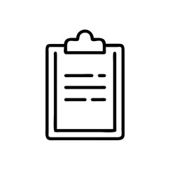 Fototapete - Illustration of a clipboard with a document featuring lines of text on a white background design icon