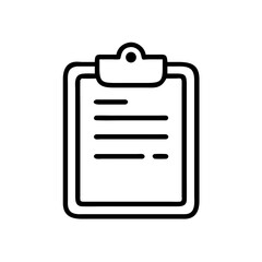 Poster - Illustration of a clipboard with document outline showing lines of text on a white background image style