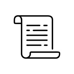 Poster - Illustration of a document with curled edges and horizontal lines representing text on a white background