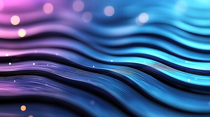 Poster - Abstract Flowing Lines of Vibrant Blue and Pink