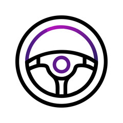 Poster - Minimalist Gradient Abstract Design: Purple Arc and Circle on Black Background