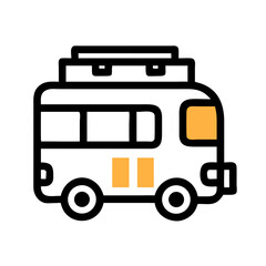 Poster - Stylized Pause Icon in Warm Orange on a Solid Black Background