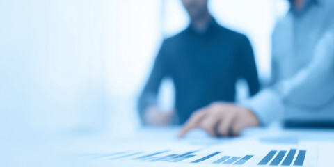 Poster - Business professionals analyzing financial data on a report with charts and graphs in a modern office environment, teamwork and collaboration concept