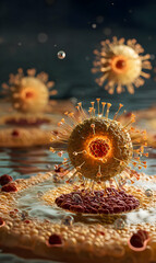 Poster - Exploring the Microscopic Realm of Infection An Up Close Look at Invading Pathogens and Immune Response