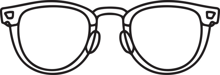 Wall Mural - a clean continuous line art sketch of eyeglasses viewed from the front drawn in minimalist black lin